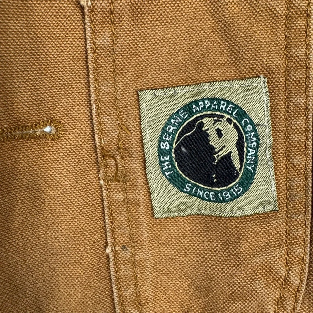Berne Overalls Mens Size 32 Brown Duck Canvas Double Knee Workwear Bibs Good